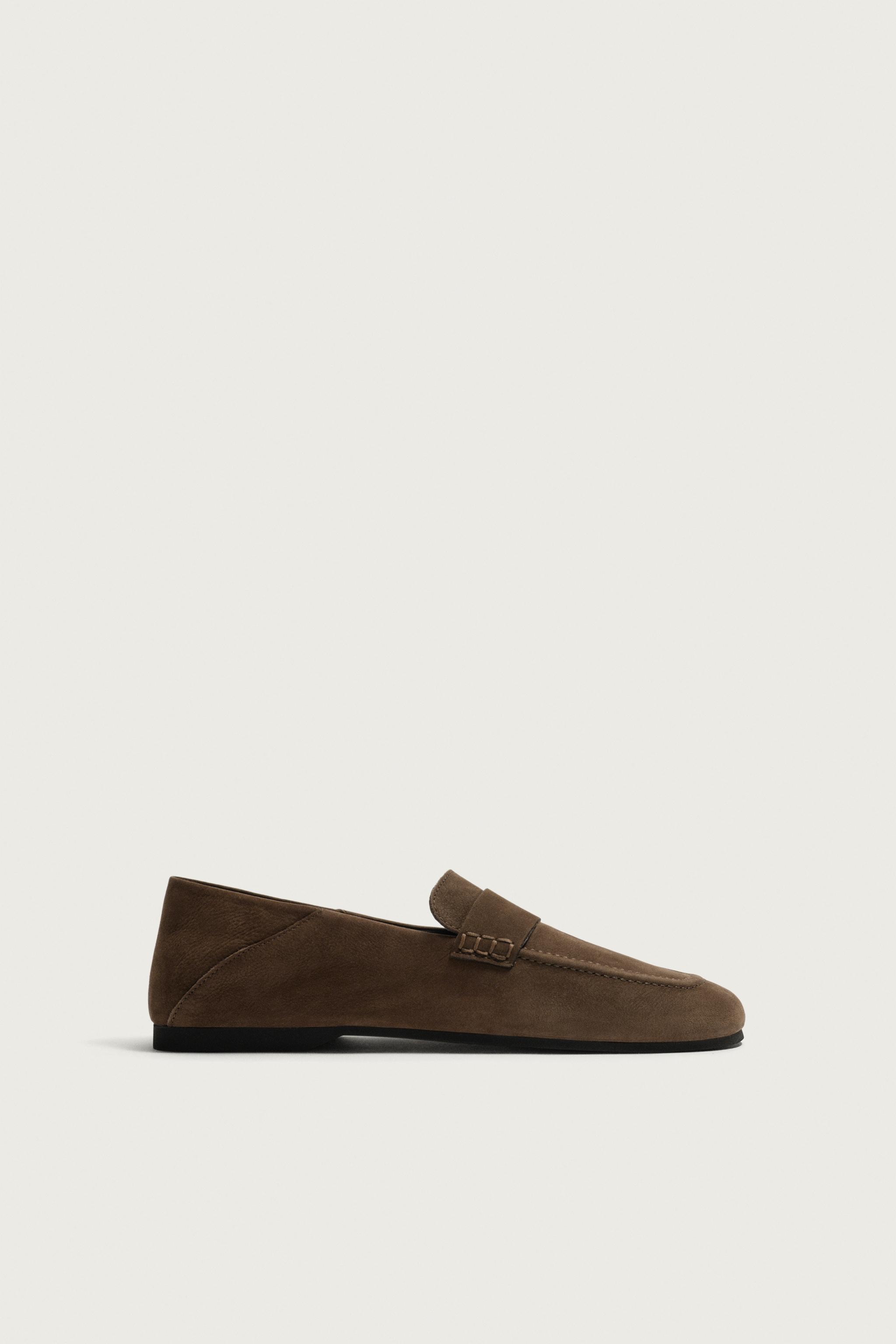 スプリットスエードレザーローファー - ブラウン | ZARA Japan / 日本