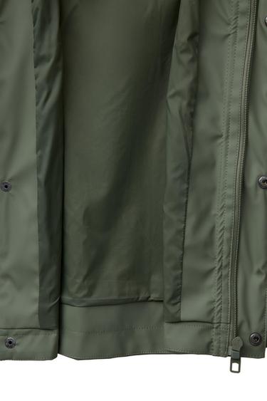 WATER REPELLENT RUBBERIZED PARKA - Green by Zara