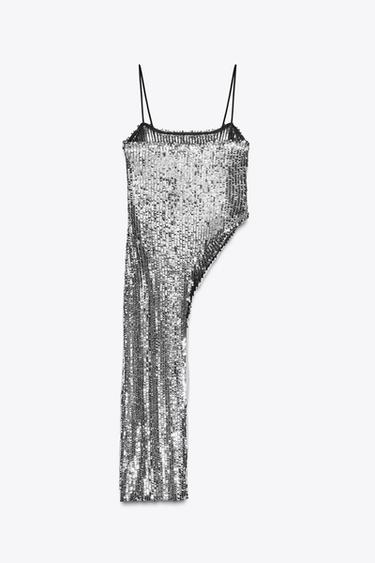 ASYMMETRIC SEQUIN TOP - Silver by Zara - Image 6