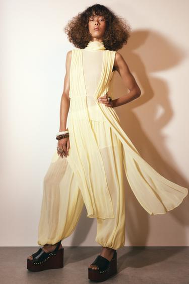 COTTON GAUZE TROUSERS ZW COLLECTION - Yellow by Zara - Image 0