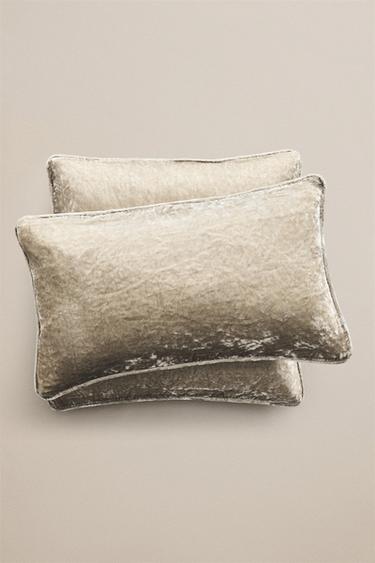 VELVET CUSHION COVER — Beige 1