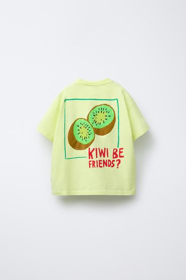 T-SHIRT IMPRIMÉ FRUITS - Jaune de Zara - Image 1