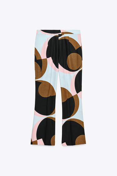GEOMETRIC PRINT MINI FLARE TROUSERS - Multicoloured by Zara - Image 2