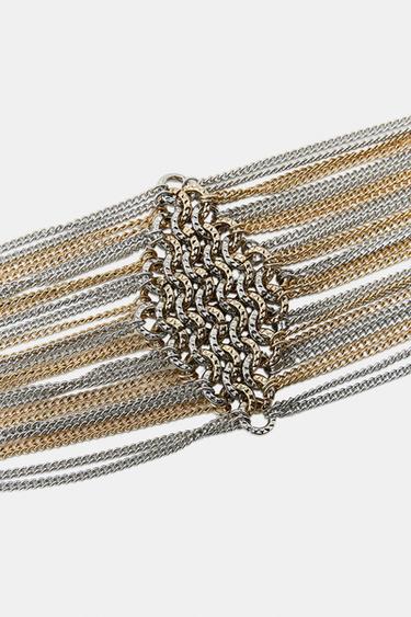 BRACELET CHAÎNES ANNEAUX - Or / Argent de Zara - Image 2