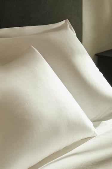 PERCALE PILLOWCASE (200 THREAD COUNT) - White by Zara - Image 8