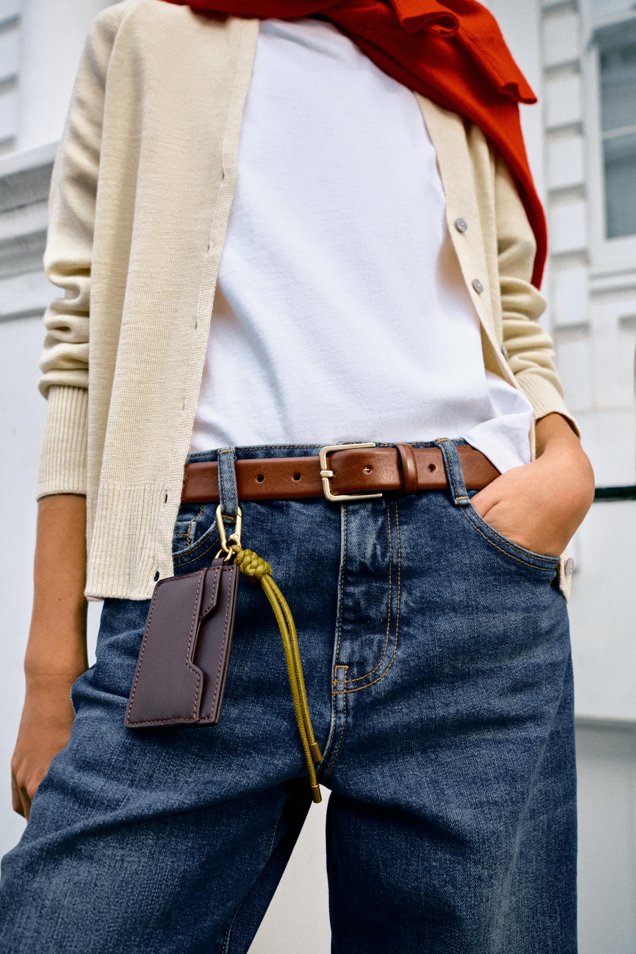 LEATHER CARDHOLDER WALLET — Eggplant