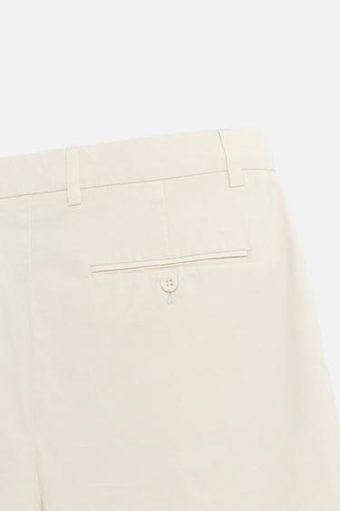 PLEATED REGULAR FIT BERMUDA SHORTS - Oyster-white by Zara - Image 8