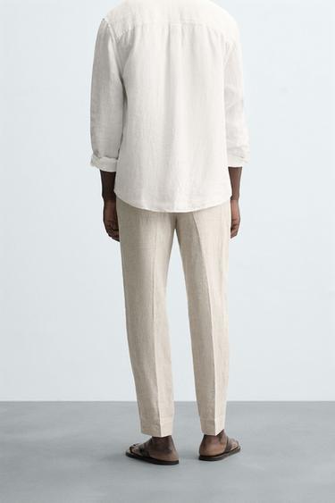 100% LINEN TROUSERS - Light beige by Zara - Image 2