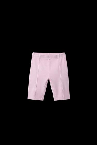 RIB-RADLER-LEGGINGS MIT VERWASCHENER OPTIK - verwaschenes Rosa von Zara - Bild 0