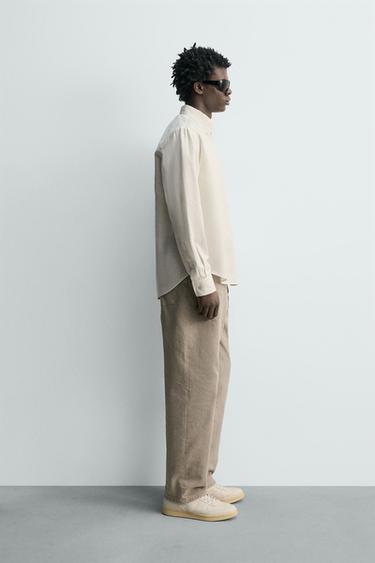 CHEMISE REGULAR FIT CHANVRE ET COTON - Blanc de Zara - Image 3