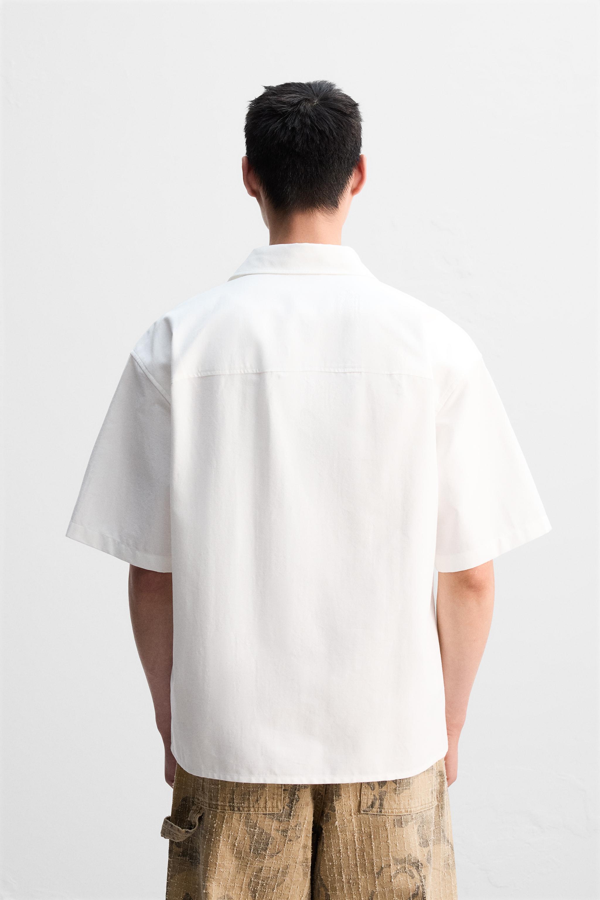 テクスチャー入りオックスフォードシャツ - ホワイト | ZARA