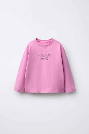 SLOGAN PRINT T-SHIRT - Pink by Zara - Image 0