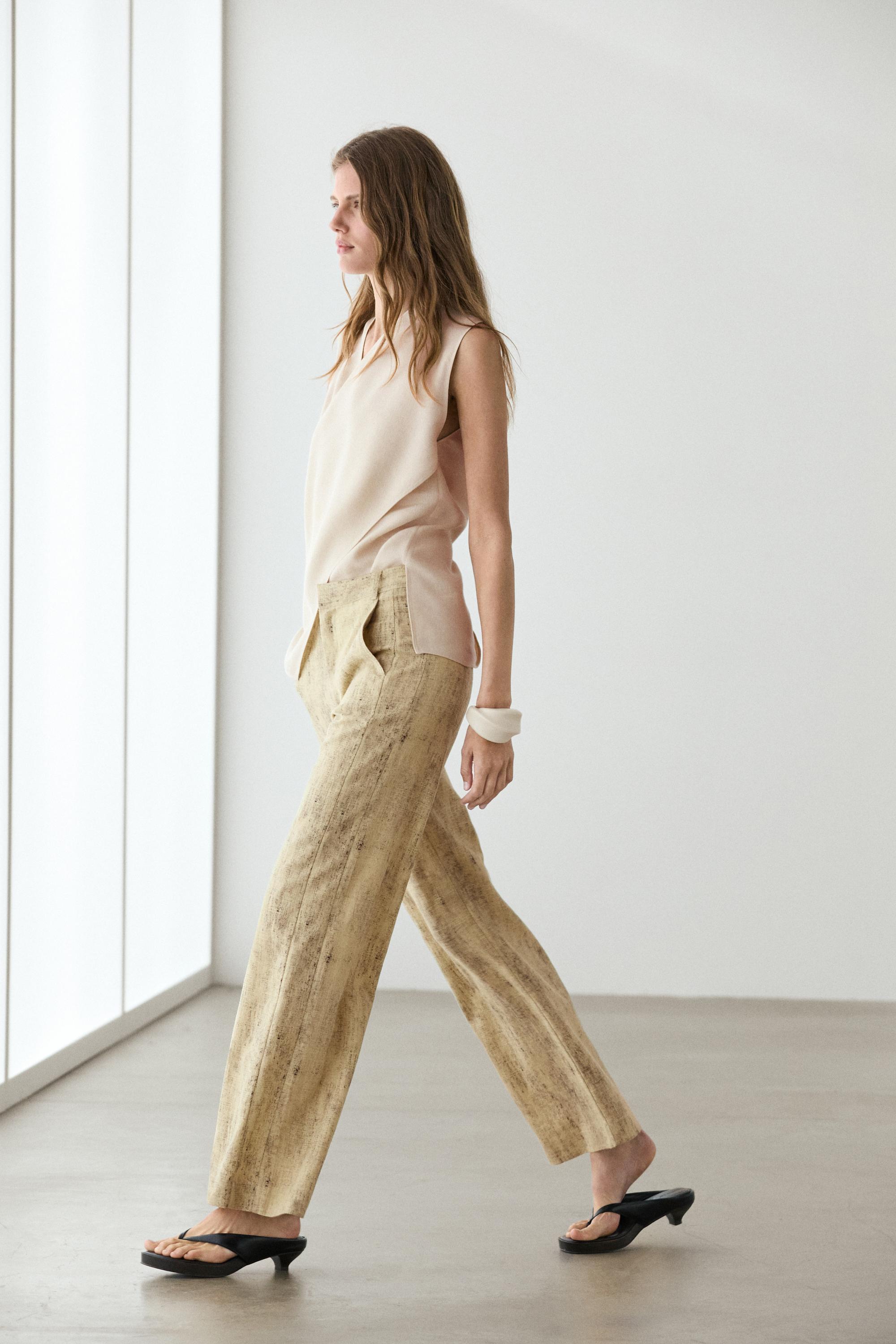 Ramie blend trousers