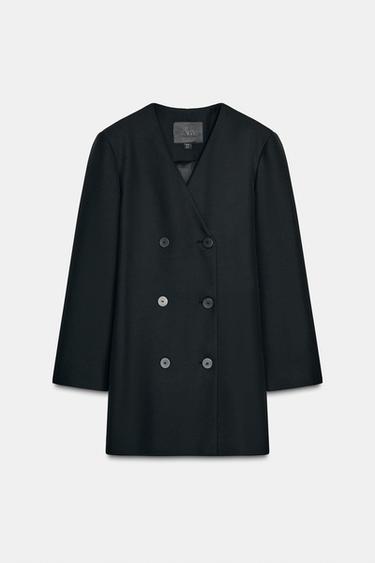 ROBE VESTE À BOUTONNAGE CROISÉ ZW COLLECTION - Noir de Zara - Image 4