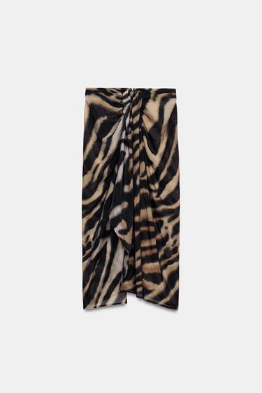 PAREO ESTAMPADO ANIMAL NUDO - Marrón de Zara