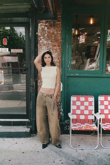 TRIKÓ KÖTÖTT UJJATLAN – Ekrü a ZARA-tól