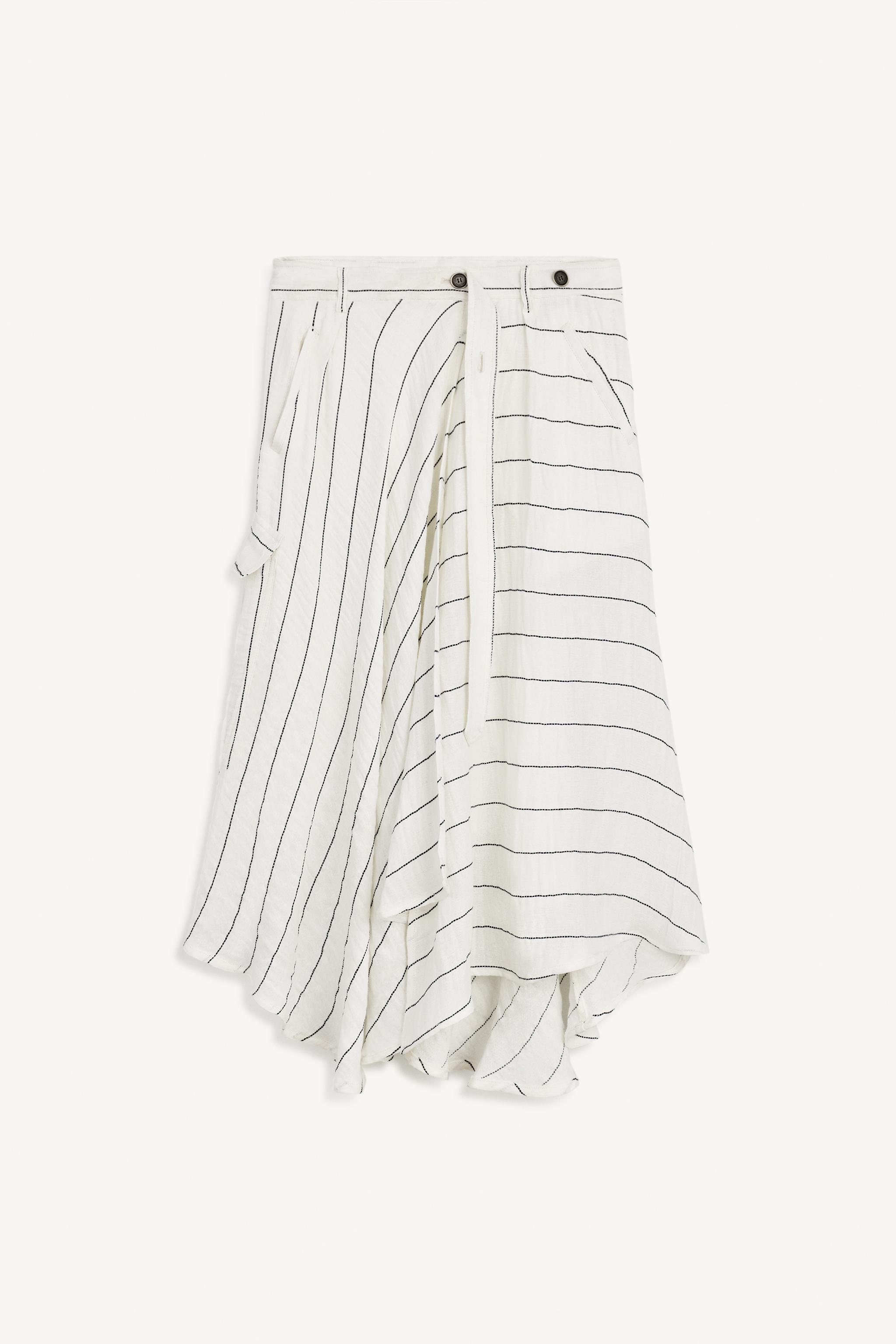 ★ZARA★リネン*ミディ丈スカート グリーン サテン風プリントミディ丈スカート - グレー/ゴールデンブラウン