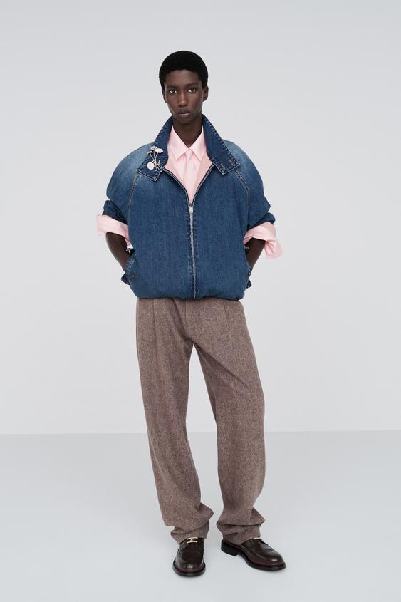 Zara CONTRAST DENIM REVERSIBLE JACKET - Blue / Indigo - Image 0