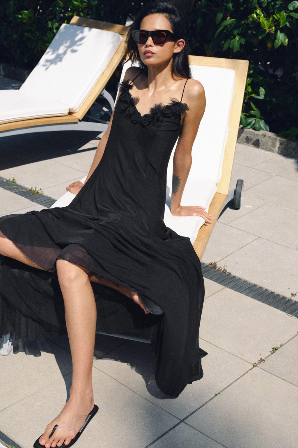 TULLE FLORAL MIDI DRESS