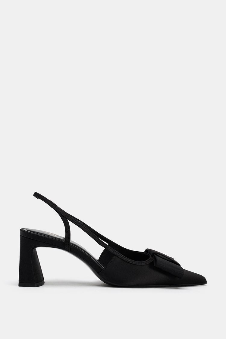 SLINGBACK SHOES WITH BOW Black ZARA India