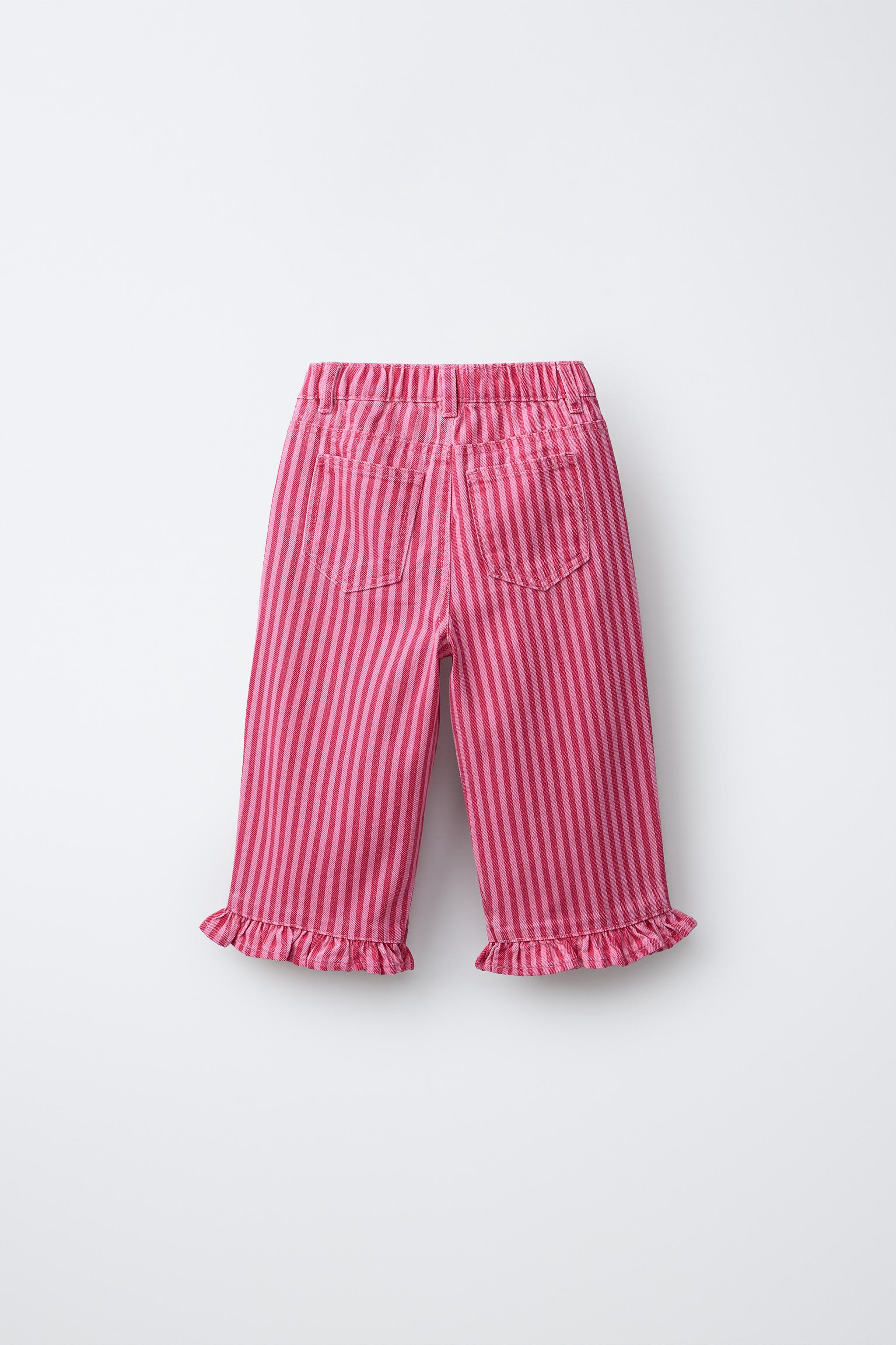 Детские джинсы Zara RUFFLED STRIPED CULOTTES — фото 3