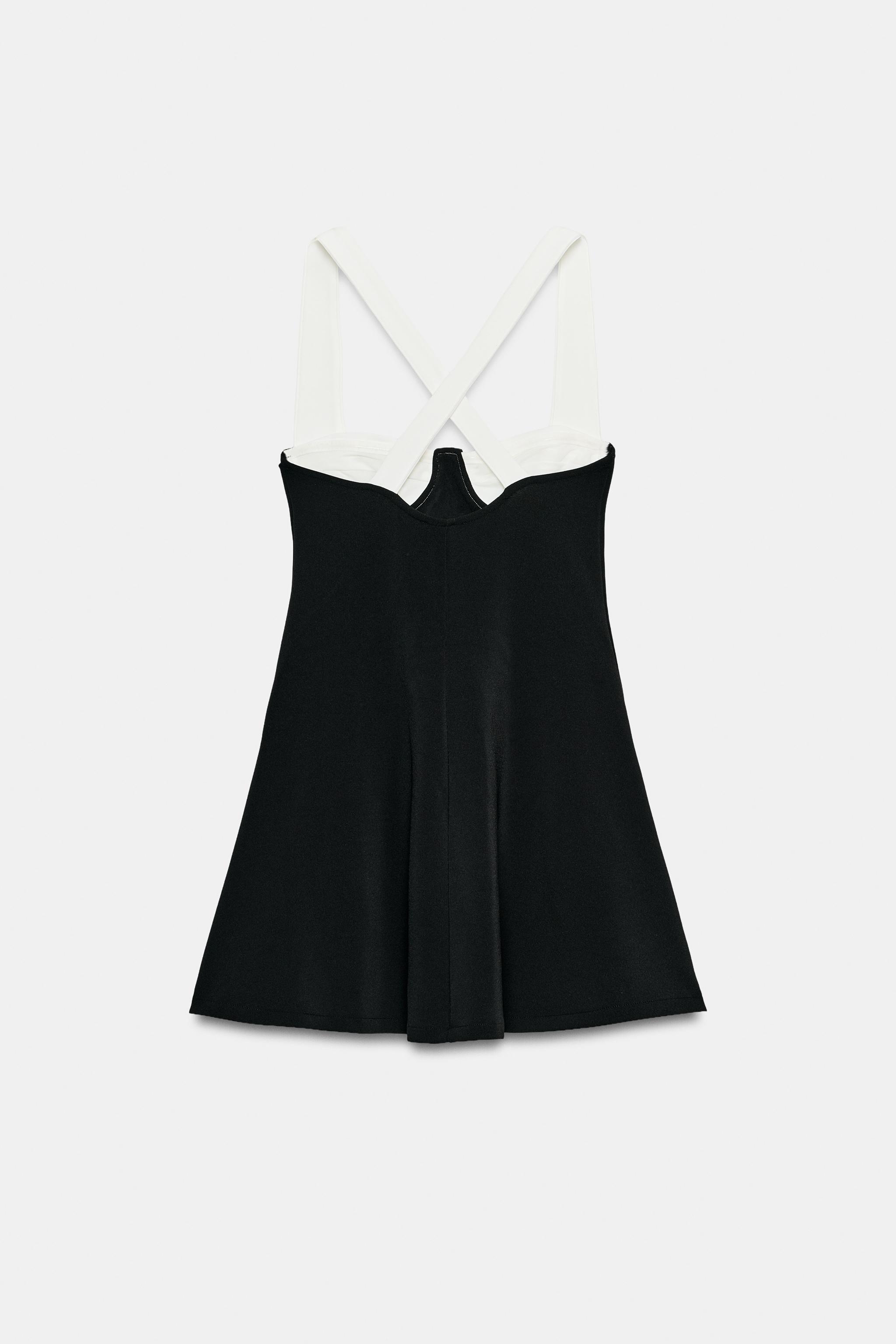 zara skater dress NWT Zara Woman Dark Green SKATER DRESS WITH STRETCH KNIT BELT Size S Small