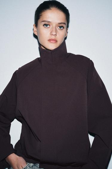 БОМБЕР ОВЕРСАЙЗ НА МОЛНИИ — ШОКОЛАДНЫЙ от Zara
