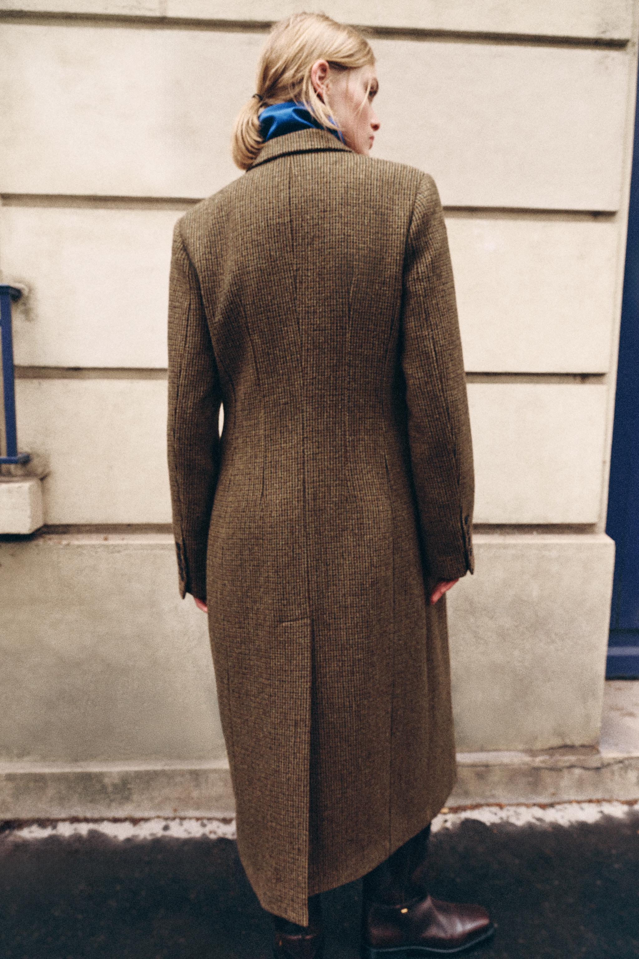 ZW COLLECTION 100% WOOL PLAID COAT - Brown | ZARA United States