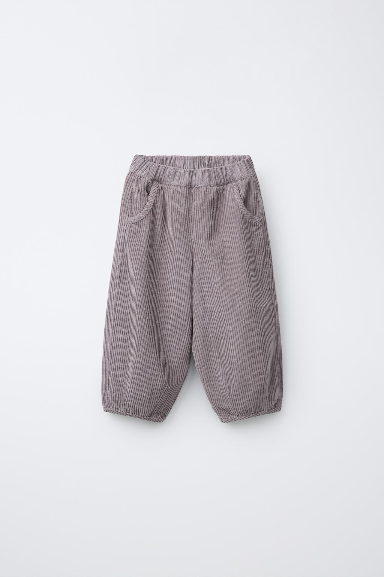 BALLOON CORDUROY PANTS — Mauve