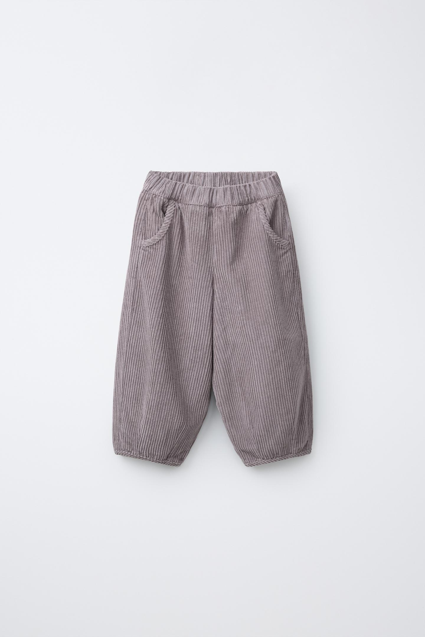 Детские брюки Zara Balloon Corduroy, цвет: Розовато-лиловый — фото 2
