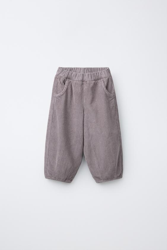 Zara VELVETIST PUHVIS PÜKSID - Lilla - Pilt 0