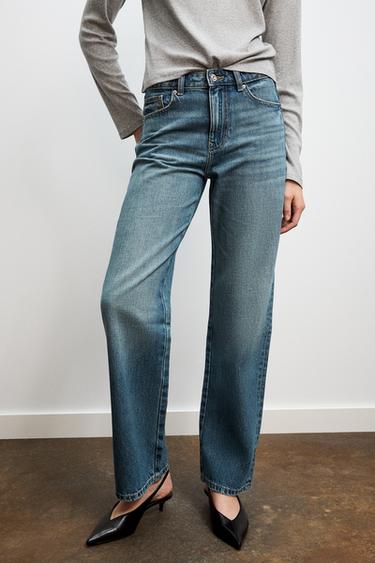 JEANS Z.03 STRAIGHT TIRO ALTO LONG LENGTH - Azul de Zara