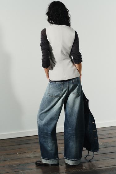 STRETCH COTTON TOP WITH POCKETS - Light grey by Zara - Image 4