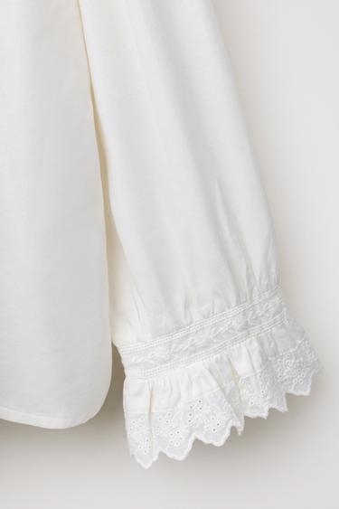 LIMITED EDITION EMBROIDERED PYJAMA SHIRT - Ecru by Zara - Image 5