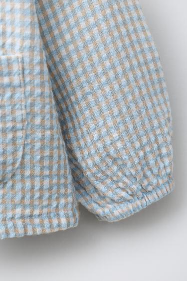 TEXTURED CHECK SHIRT - Sand / Blue by Zara - Image 2