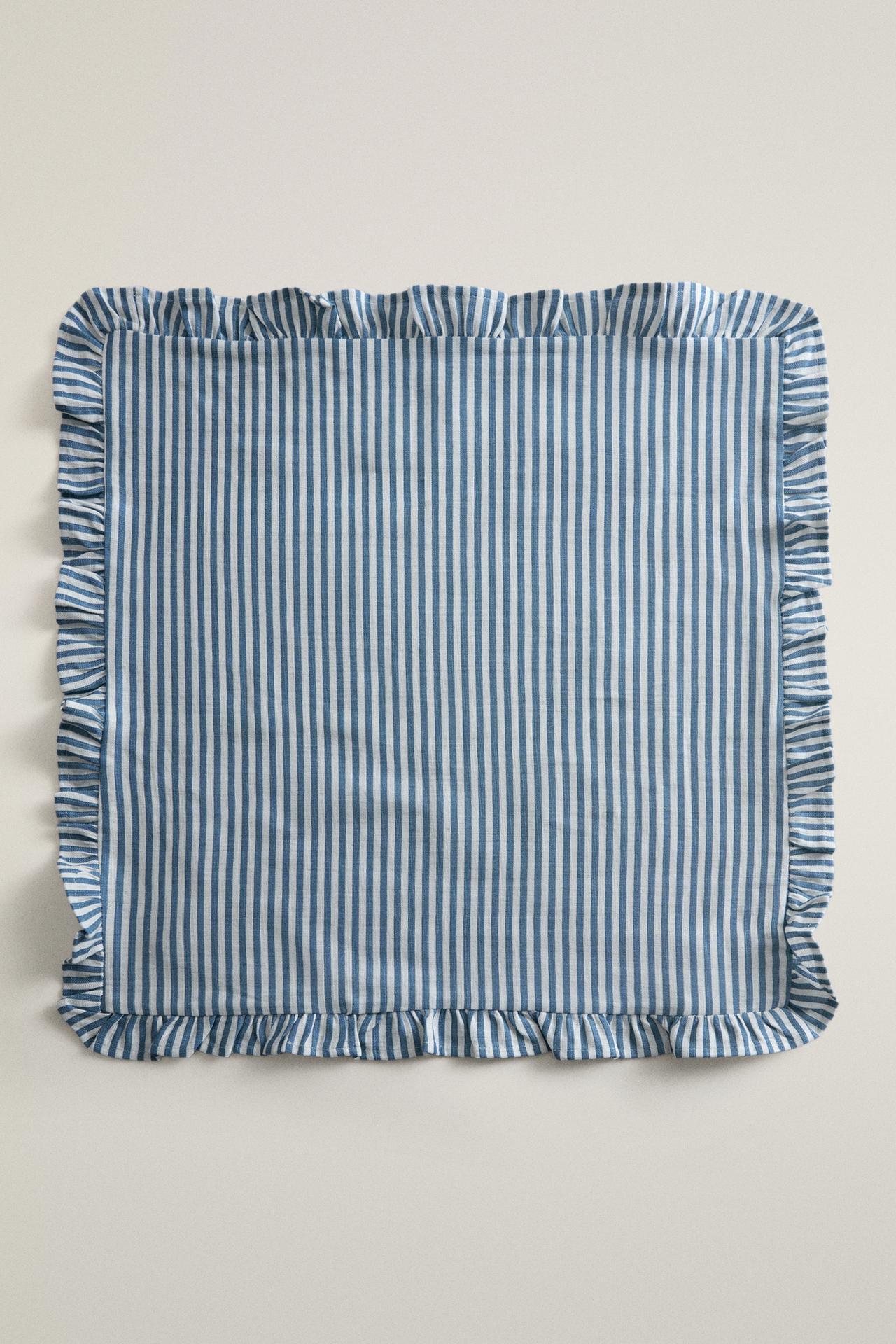 COTTON NAPKINS WITH RUFFLES (PACK OF 2) — Blue