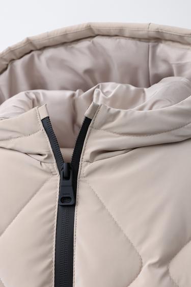 MANTEAU LÉGER MATELASSÉ EFFET GOMME - Marron clair de Zara - Image 4