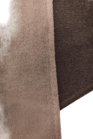 Zara REVERSIBLE TRIANGULAR WOOL BANDANA - Mid-camel