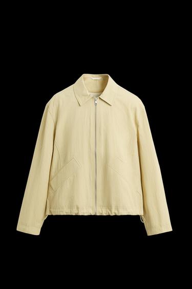 STRUCTURED CROPPED FIT JACKET - Light yellow by Zara