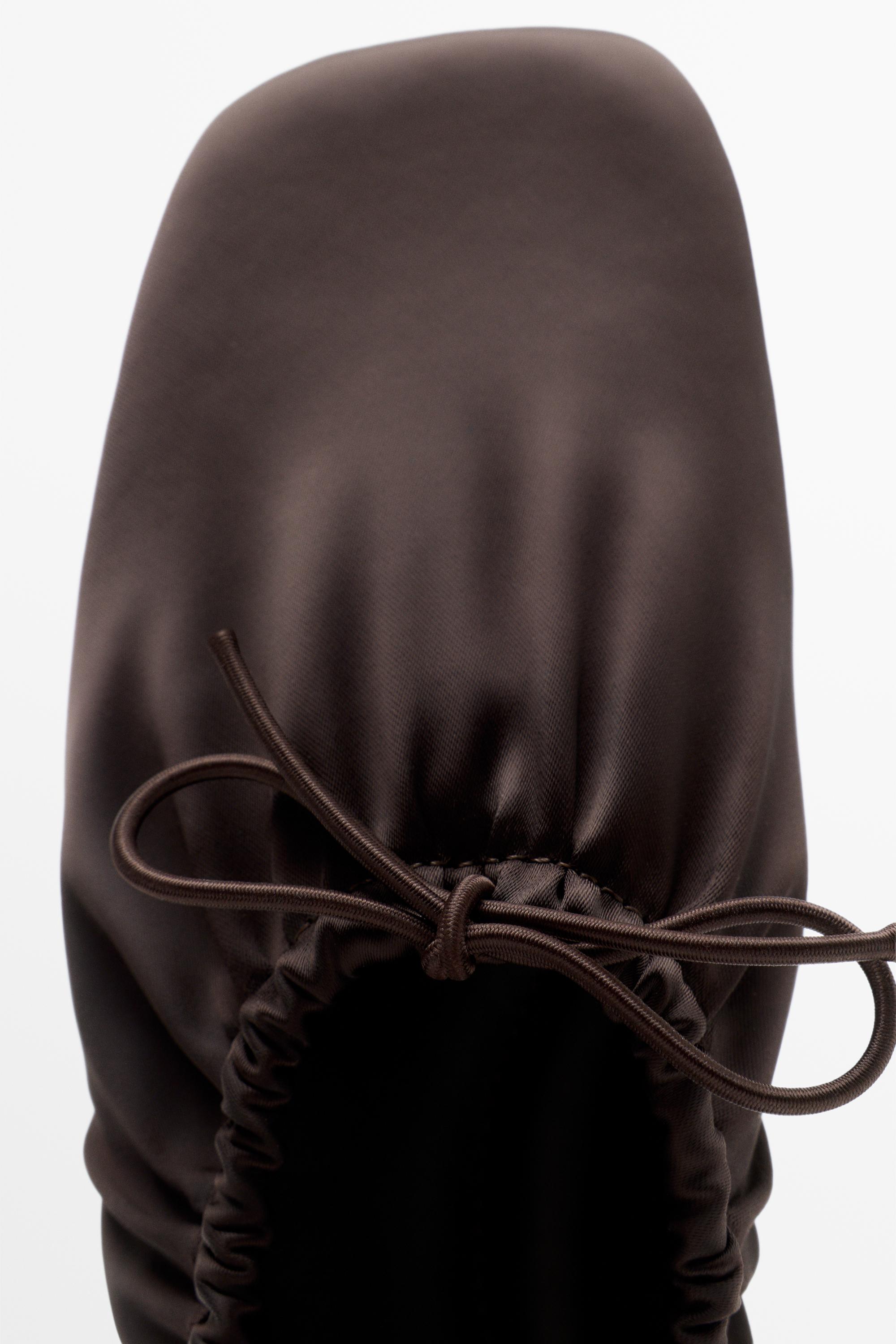 Ruched bow ballet flats