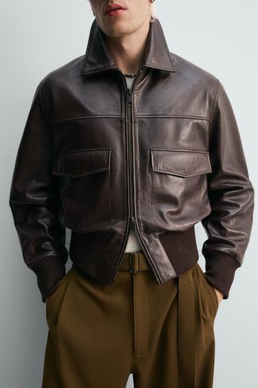 LEATHER LIMITED EDITION JACKET - Brown by Zara - Image 5