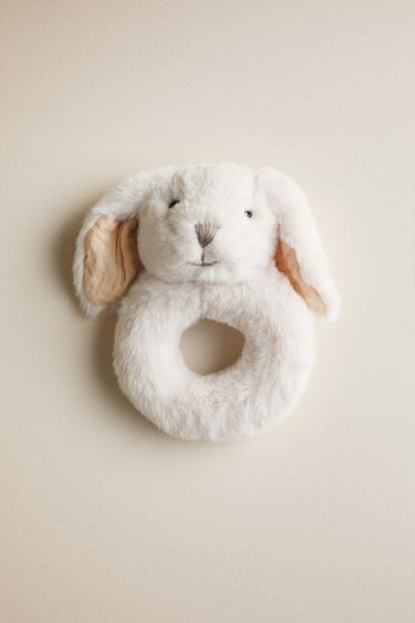 BABY RABBIT SOFT TOY RATTLE - White by Zara