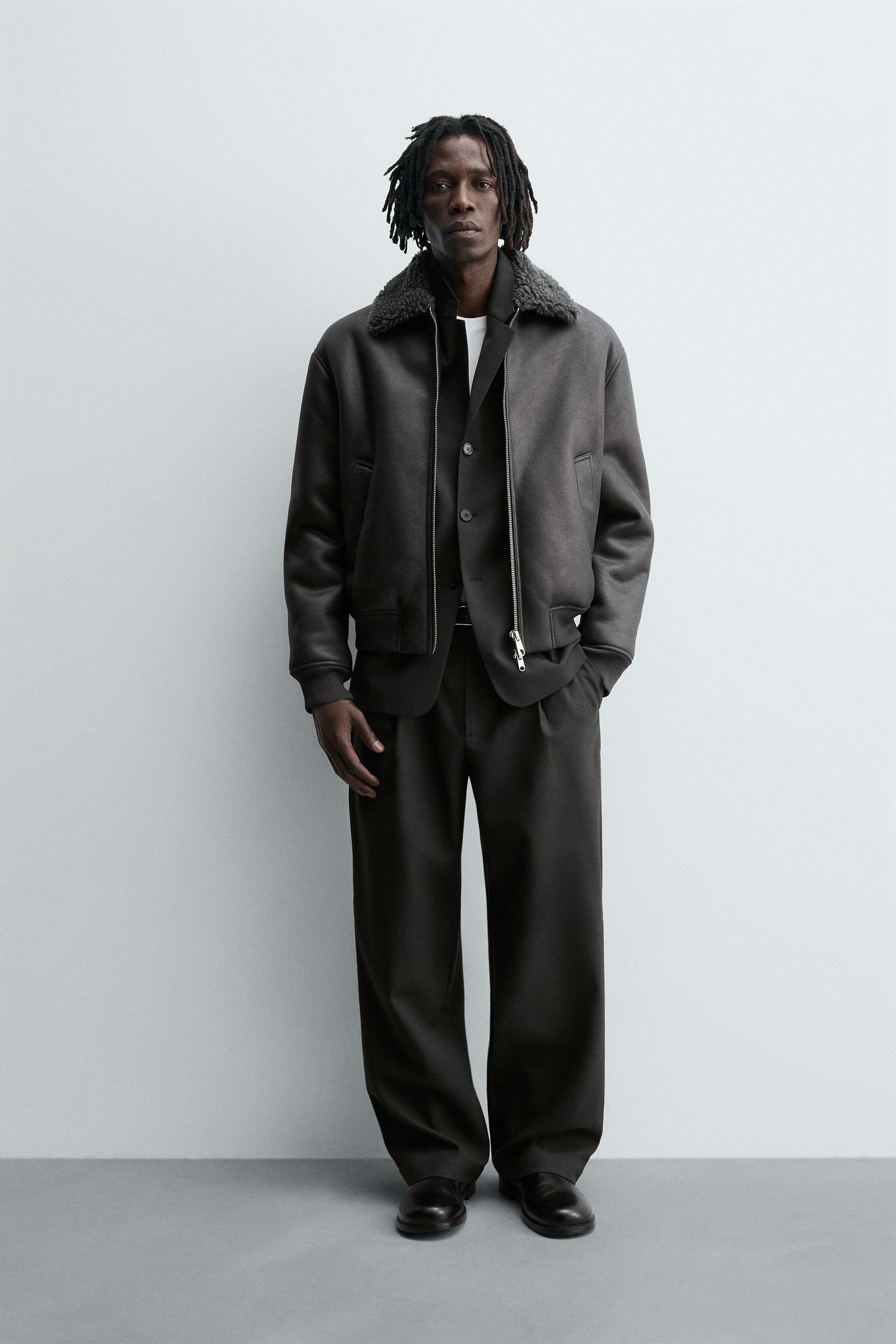 ダブルフェイス オーバーサイズ フェイクレザージャケット