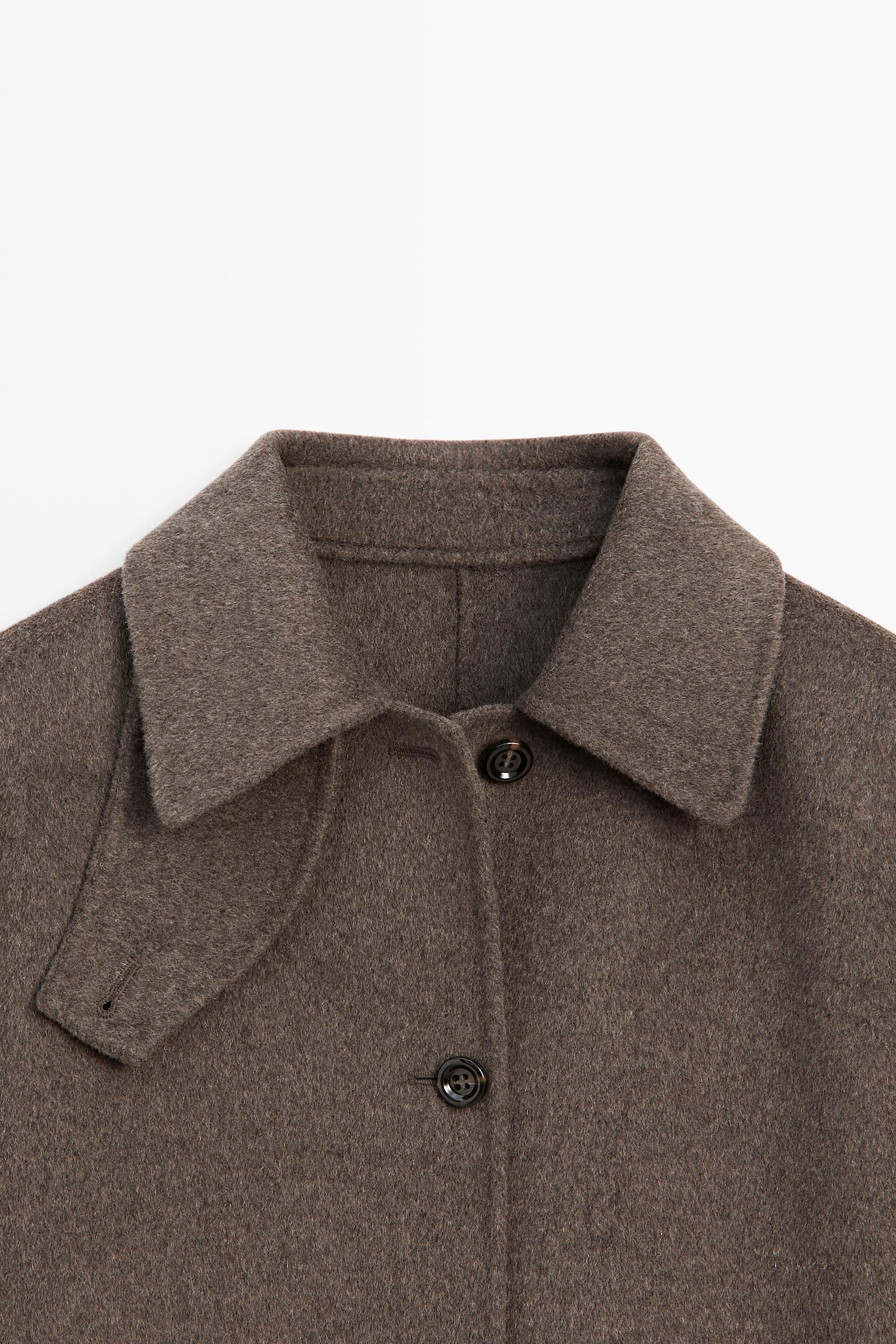 Melange wool blend coat
