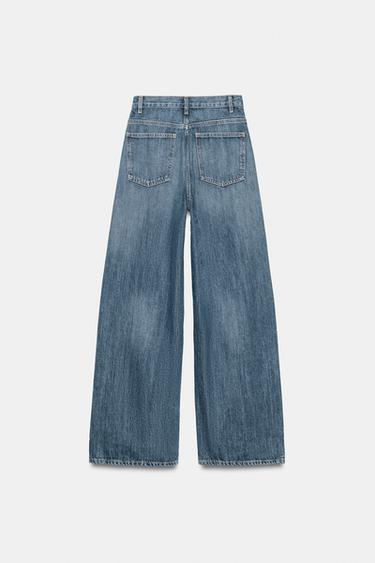 JEANS TRF WIDE LEG TAILLE HAUTE CROISÉE - Bleu / Gris de Zara - Image 7