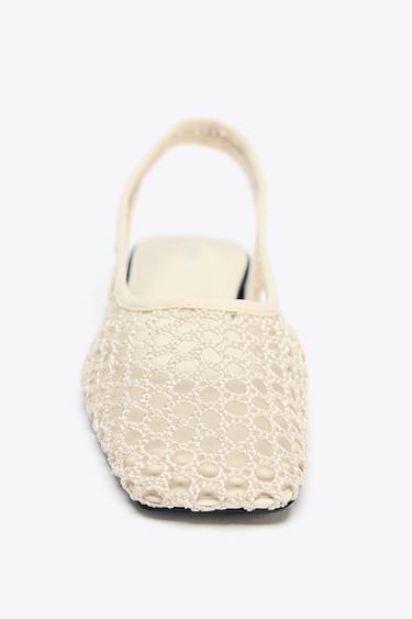 MESH SLINGBACK BALLERINAS - Ecru by Zara - Image 2
