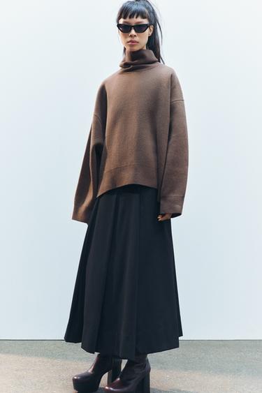 JERSEY OVERSIZE LANA - Marrón de Zara