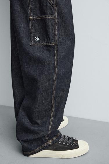 Zara CARPENTER POCKET JEANS - Blue