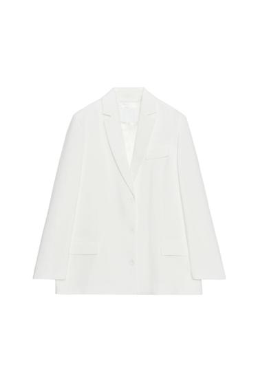 ZW COLLECTION STRAIGHT-FIT BLAZER - White by Zara