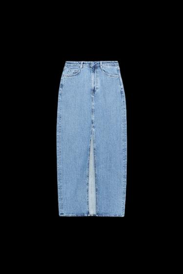 Z1975 JEANSROCK MIT SCHLITZ - Mittelblau von Zara